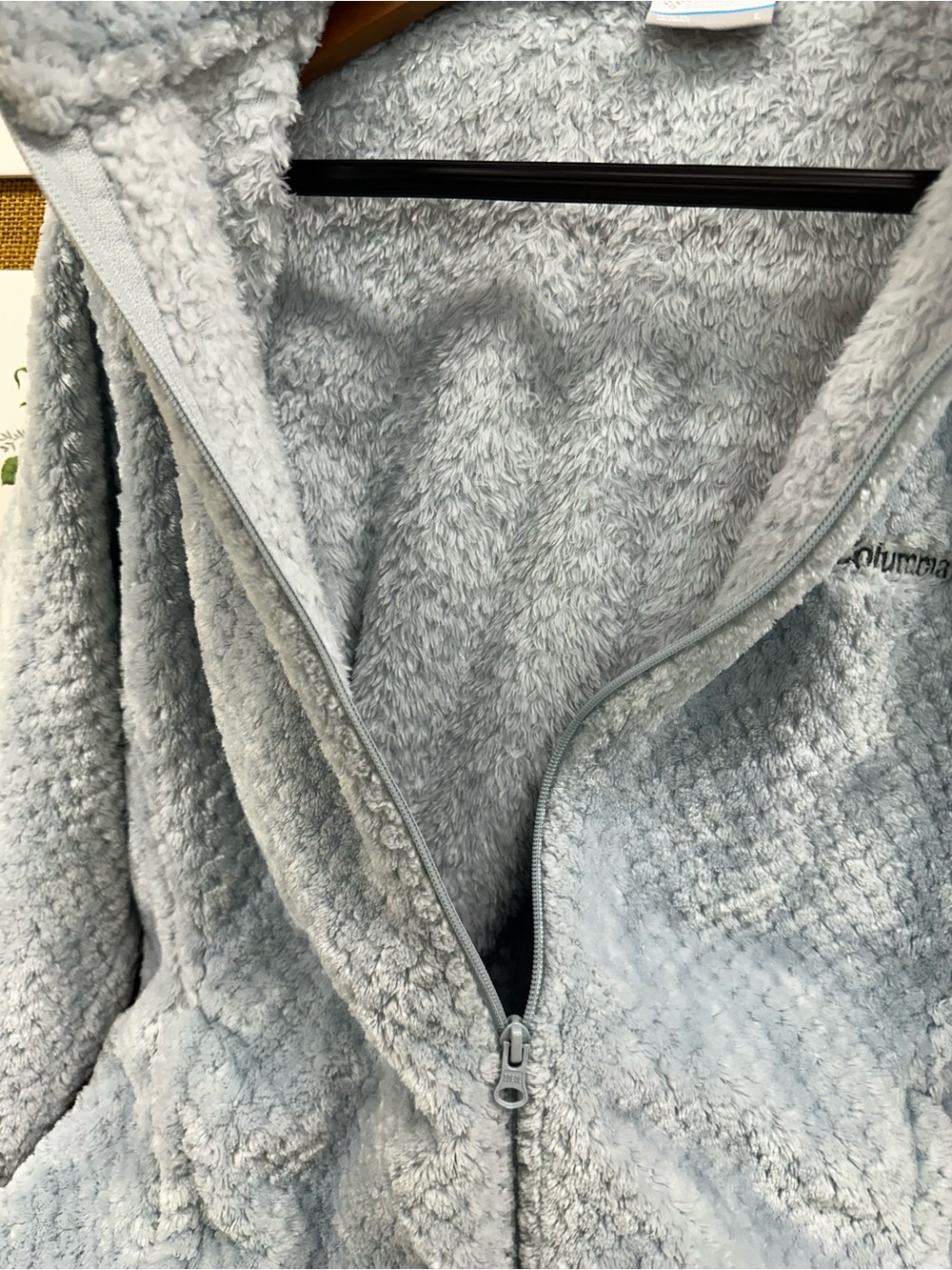 Columbia Women's Light Blue Plush Full-Zip Jacket L - Picture 5 of 6